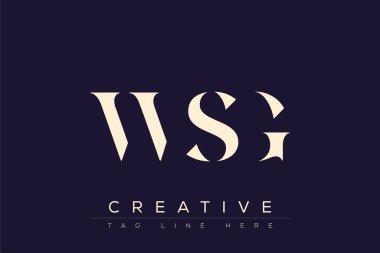 WSG soyut harf logosu tasarımı. Bu logo üç soyut harf tarafından tasarlanmıştır..