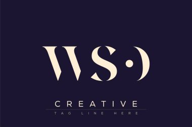 WSO soyut harf logosu tasarımı. Bu logo üç soyut harf tarafından tasarlanmıştır..