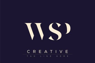 WSP soyut harf logosu tasarımı. Bu logo üç soyut harf tarafından tasarlanmıştır..