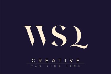 WSQ soyut harf logosu tasarımı. Bu logo üç soyut harf tarafından tasarlanmıştır..