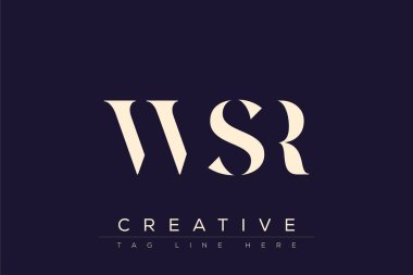WSR soyut harf logosu tasarımı. Bu logo üç soyut harf tarafından tasarlanmıştır..