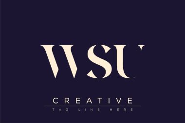 WSU soyut harf logosu tasarımı. Bu logo üç soyut harf tarafından tasarlanmıştır..