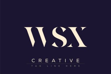 WSX soyut harf logosu tasarımı. Bu logo üç soyut harf tarafından tasarlanmıştır..