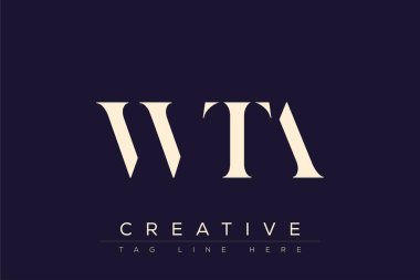 WTA soyut harf logosu tasarımı. Bu logo üç soyut harf tarafından tasarlanmıştır..