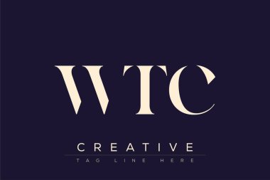 WTC soyut harf logosu tasarımı. Bu logo üç soyut harf tarafından tasarlanmıştır..