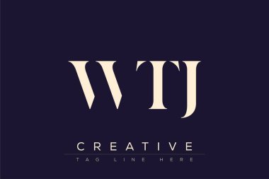 WTJ soyut harf logosu tasarımı. Bu logo üç soyut harf tarafından tasarlanmıştır..