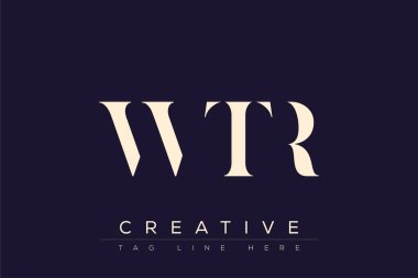 WTR soyut harf logosu tasarımı. Bu logo üç soyut harf tarafından tasarlanmıştır..