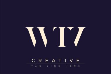 WTV soyut harf logosu tasarımı. Bu logo üç soyut harf tarafından tasarlanmıştır..