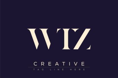 WTZ soyut harf logosu tasarımı. Bu logo üç soyut harf tarafından tasarlanmıştır..