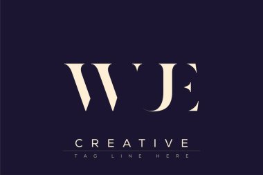 WUE soyut harf logosu tasarımı. Bu logo üç soyut harf tarafından tasarlanmıştır..