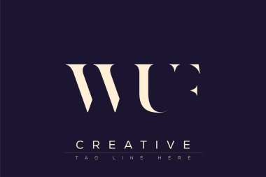 WUF soyut harf logosu tasarımı. Bu logo üç soyut harf tarafından tasarlanmıştır..