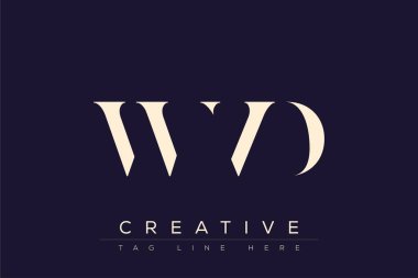 WVD soyut harf logosu tasarımı. Bu logo üç soyut harf tarafından tasarlanmıştır..