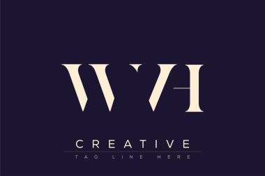 WVH soyut harf logosu tasarımı. Bu logo üç soyut harf tarafından tasarlanmıştır..