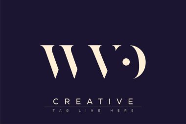 WVO soyut harf logosu tasarımı. Bu logo üç soyut harf tarafından tasarlanmıştır..