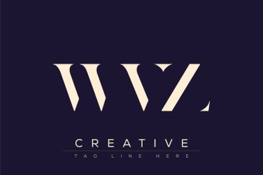 WVZ soyut harf logosu tasarımı. Bu logo üç soyut harf tarafından tasarlanmıştır..