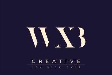 WXB soyut harf logosu tasarımı. Bu logo üç soyut harf tarafından tasarlanmıştır..