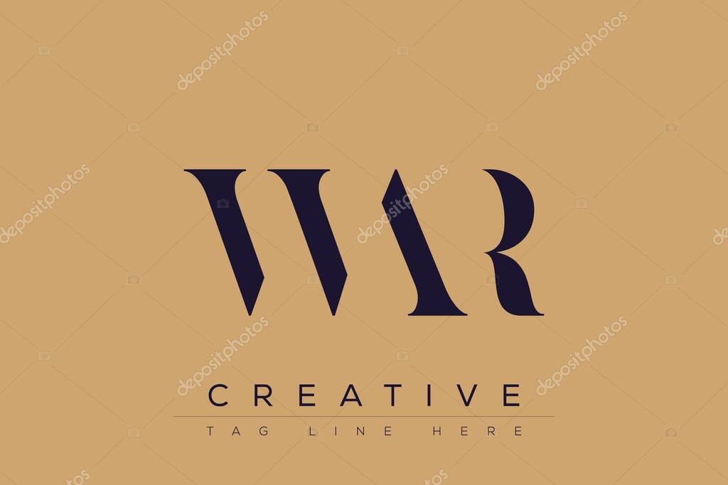WAR abstract letter logo design. This logo is designed by three abstract letters.