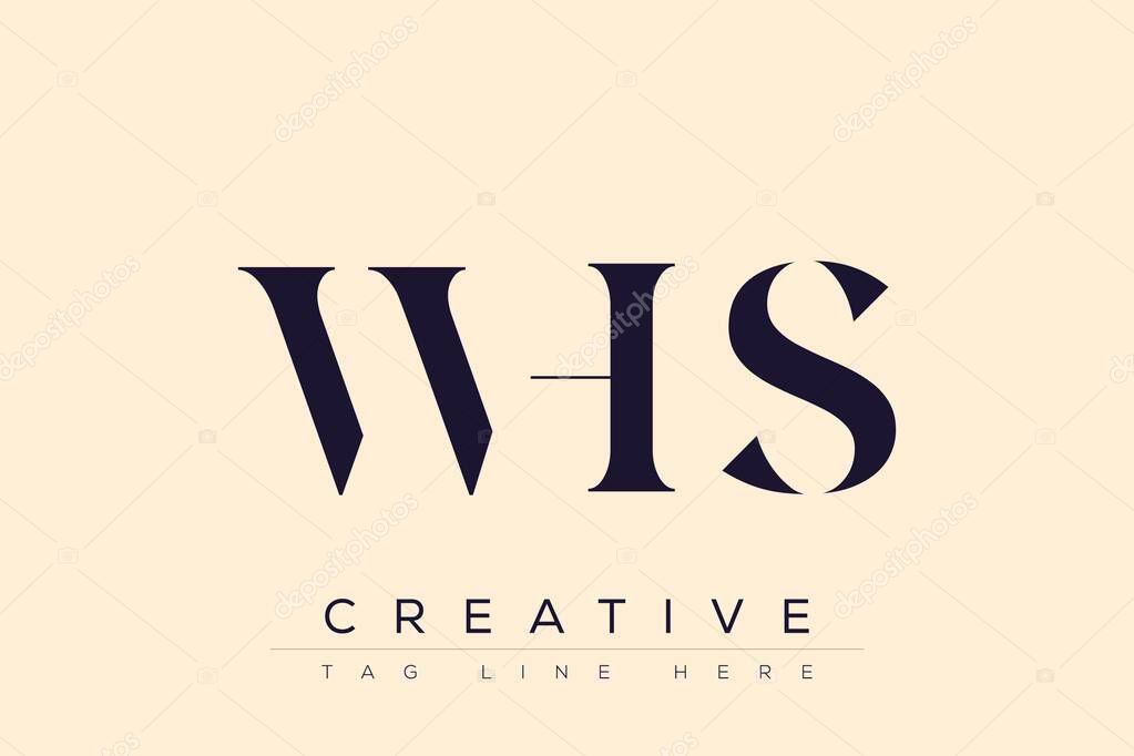 WHS abstract letter logo design. This logo is designed by three abstract letters.