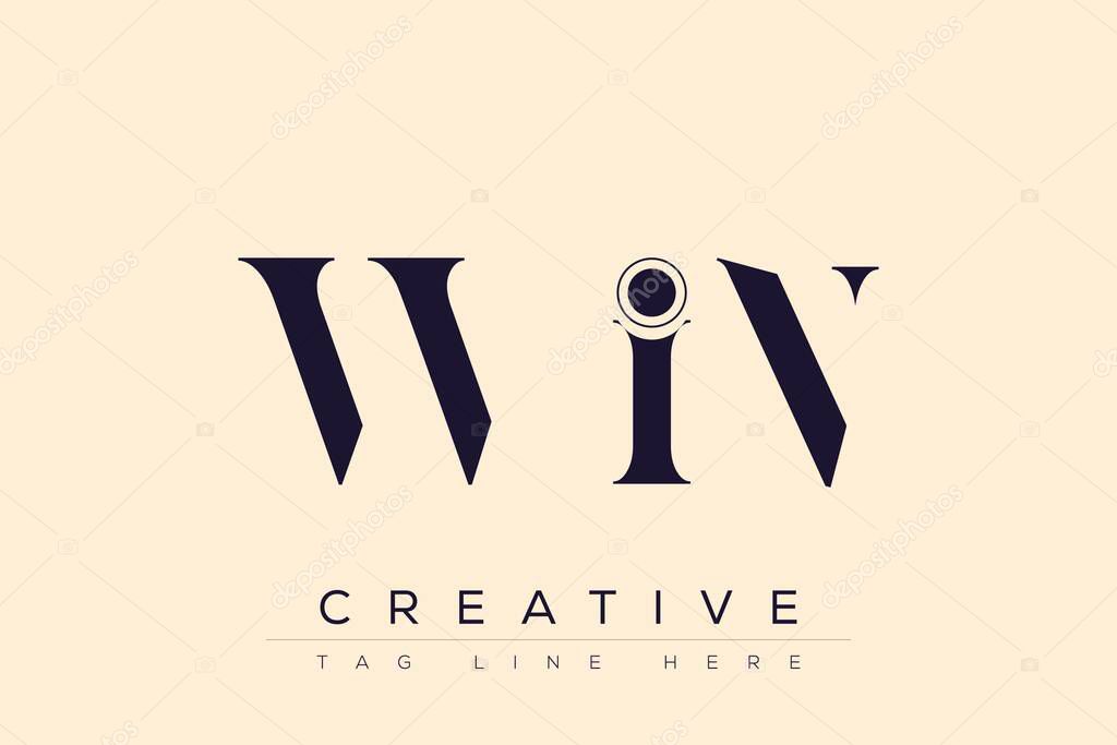 WIN abstract letter logo design. This logo is designed by three abstract letters.