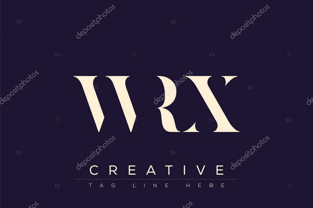 WRX abstract letter logo design. This logo is designed by three abstract letters.