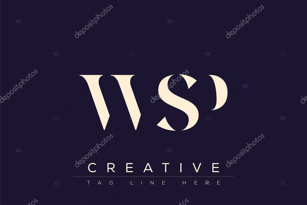 WSP abstract letter logo design. This logo is designed by three abstract letters.