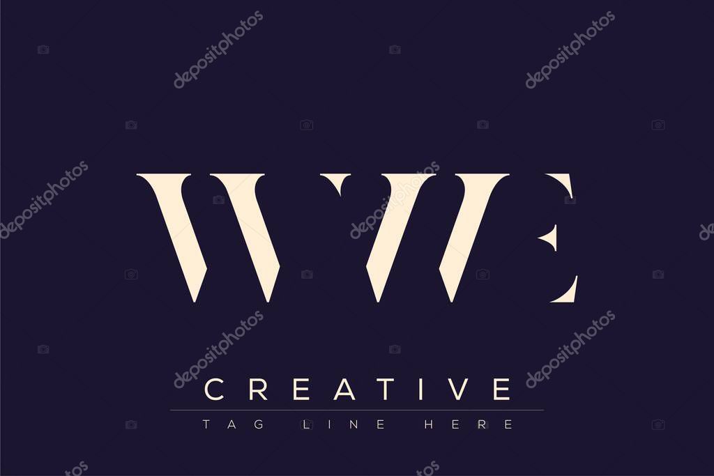 WWE abstract letter logo design. This logo is designed by three abstract letters.