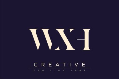 WXH soyut harf logosu tasarımı. Bu logo üç soyut harf tarafından tasarlanmıştır..