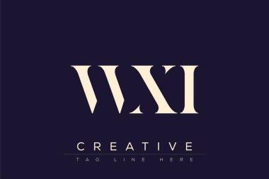 WXI soyut harf logosu tasarımı. Bu logo üç soyut harf tarafından tasarlanmıştır..