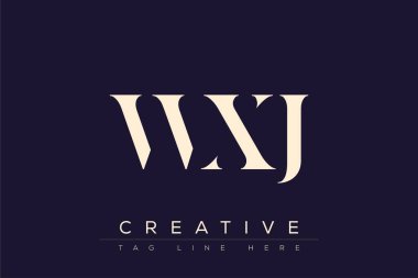 WXJ soyut harf logosu tasarımı. Bu logo üç soyut harf tarafından tasarlanmıştır..