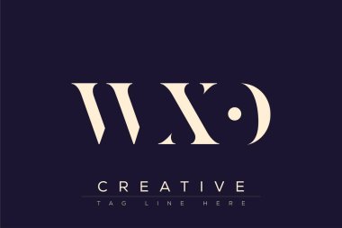 WXO soyut harf logosu tasarımı. Bu logo üç soyut harf tarafından tasarlanmıştır..