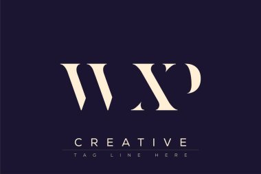 WXP soyut harf logosu tasarımı. Bu logo üç soyut harf tarafından tasarlanmıştır..