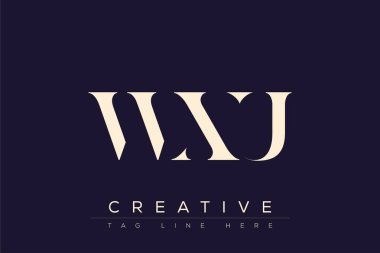WXU soyut harf logosu tasarımı. Bu logo üç soyut harf tarafından tasarlanmıştır..