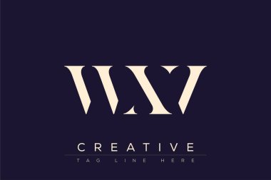 WXV soyut harf logosu tasarımı. Bu logo üç soyut harf tarafından tasarlanmıştır..