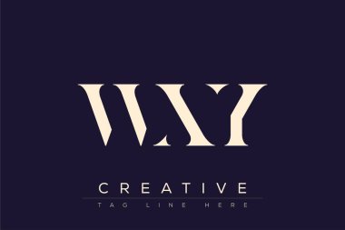 WXY soyut harf logosu tasarımı. Bu logo üç soyut harf tarafından tasarlanmıştır..