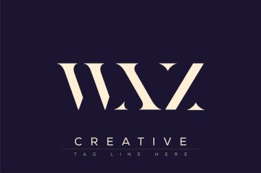 WXZ soyut harf logosu tasarımı. Bu logo üç soyut harf tarafından tasarlanmıştır..