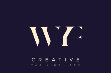 WYF soyut harf logosu tasarımı. Bu logo üç soyut harf tarafından tasarlanmıştır..