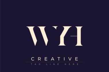 WYH soyut harf logosu tasarımı. Bu logo üç soyut harf tarafından tasarlanmıştır..