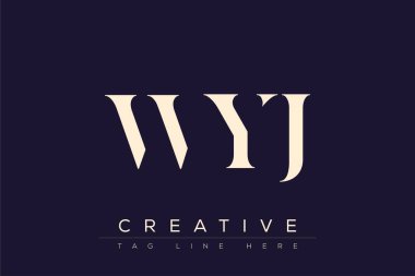 WYJ soyut harf logosu tasarımı. Bu logo üç soyut harf tarafından tasarlanmıştır..
