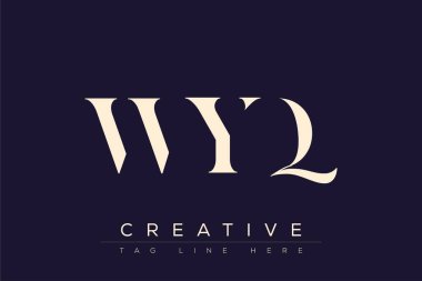 WYQ soyut harf logosu tasarımı. Bu logo üç soyut harf tarafından tasarlanmıştır..