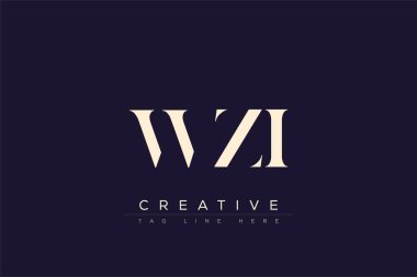 WZI soyut harf logosu tasarımı. Bu logo üç soyut harf tarafından tasarlanmıştır..