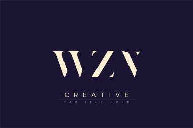 WZN soyut harf logosu tasarımı. Bu logo üç soyut harf tarafından tasarlanmıştır..
