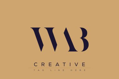 WAB soyut harf logosu tasarımı. Bu logo üç soyut harf tarafından tasarlanmıştır..