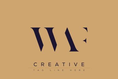 WAF soyut harf logosu tasarımı. Bu logo üç soyut harf tarafından tasarlanmıştır..