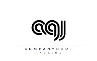 AQJ Yaratıcı Eşsiz Modern Harf Logosu Tasarımı. Benzersiz bir harf dizaynına sahip stilize logo, soyut minimalist estetik ve modern cazibe sunar.
