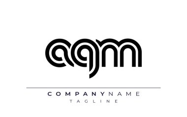 AQM Yaratıcı Eşsiz Modern Harf Logosu Tasarımı. Benzersiz bir harf dizaynına sahip stilize logo, soyut minimalist estetik ve modern cazibe sunar.