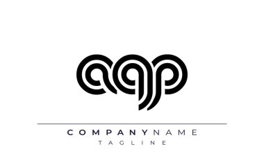 AQP Yaratıcı Eşsiz Modern Harf Logosu Tasarımı. Benzersiz bir harf dizaynına sahip stilize logo, soyut minimalist estetik ve modern cazibe sunar.