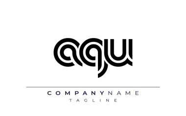 AQU Yaratıcı Eşsiz Modern Harf Logosu Tasarımı. Benzersiz bir harf dizaynına sahip stilize logo, soyut minimalist estetik ve modern cazibe sunar.