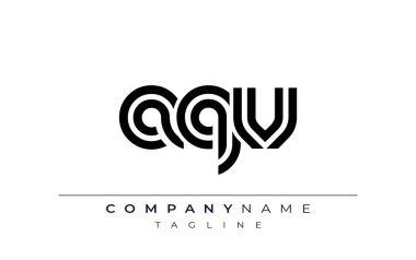 AQV Yaratıcı Eşsiz Modern Harf Logosu Tasarımı. Benzersiz bir harf dizaynına sahip stilize logo, soyut minimalist estetik ve modern cazibe sunar.
