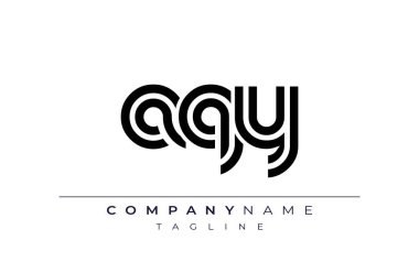 AQY Yaratıcı Eşsiz Modern Harf Logosu Tasarımı. Benzersiz bir harf dizaynına sahip stilize logo, soyut minimalist estetik ve modern cazibe sunar.
