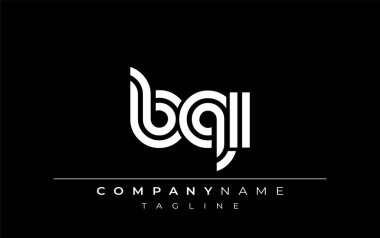 BQI Yaratıcı Eşsiz Modern Harf Logosu Tasarımı. Benzersiz bir harf dizaynına sahip stilize logo, soyut minimalist estetik ve modern cazibe sunar.